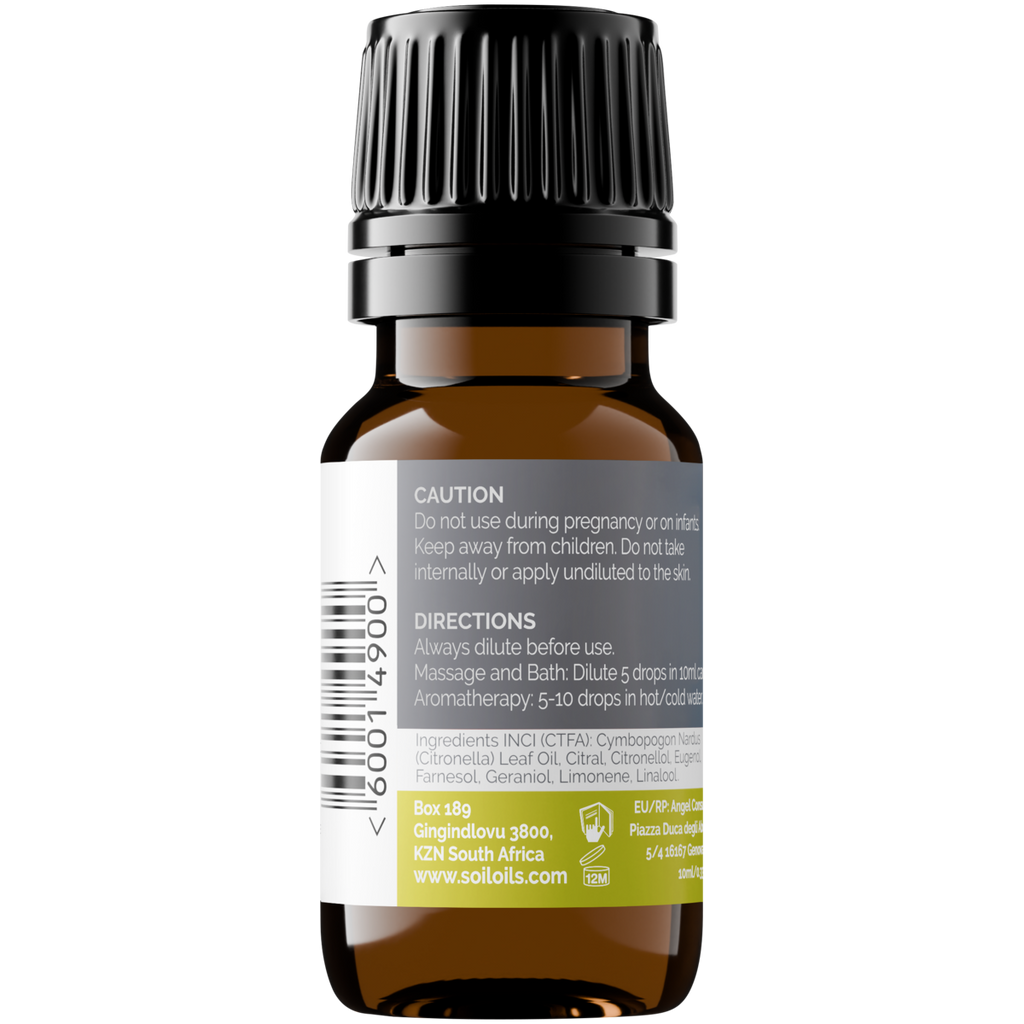 Organic Citronella Essential Oil (Cymbopogon Nardus) 10ml