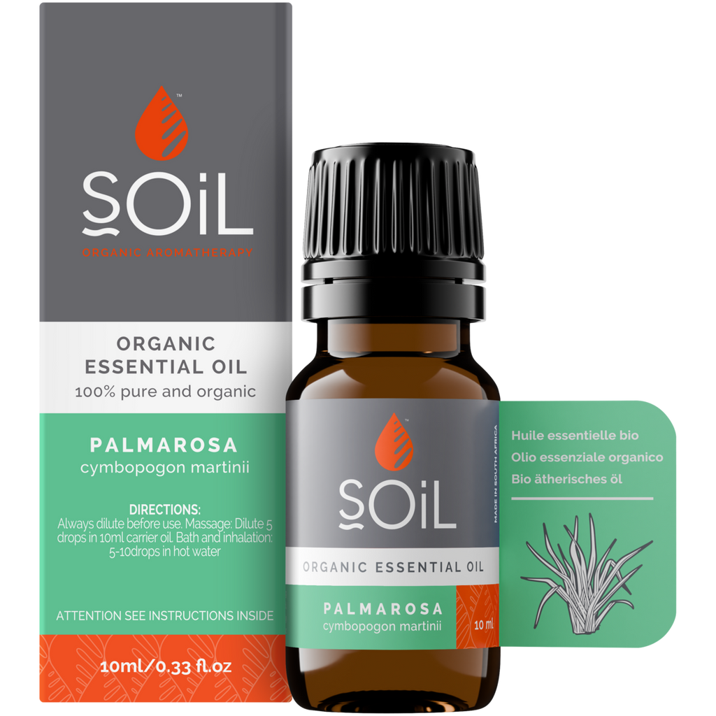 Organic Palmarosa Essential Oil (Cymbopogon Martini) 20ml