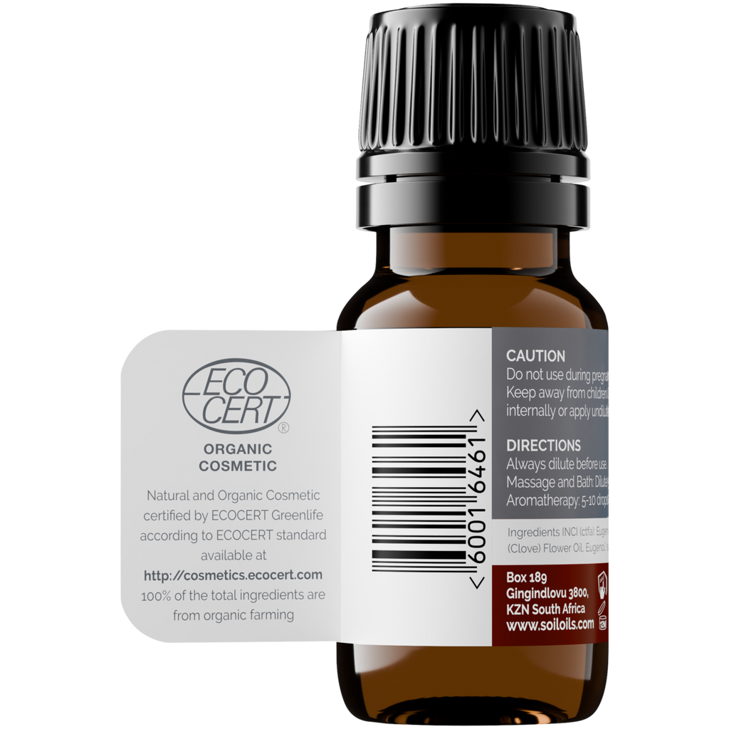 Organic Clove Bud Essential Oil (Eugenia Caryophillus) 20ml